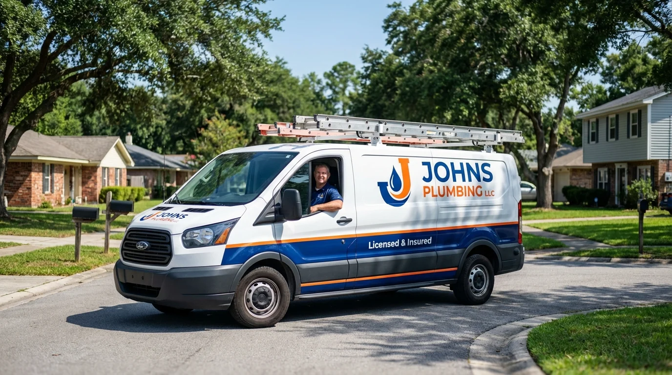 Johns Plumbing LLC service van in Lake in the Hills, IL