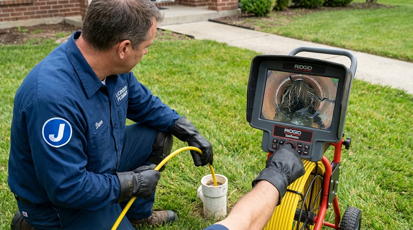 Sewer camera inspection being performed by Johns Plumbing LLC in Lake in the Hills